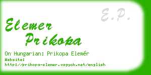 elemer prikopa business card